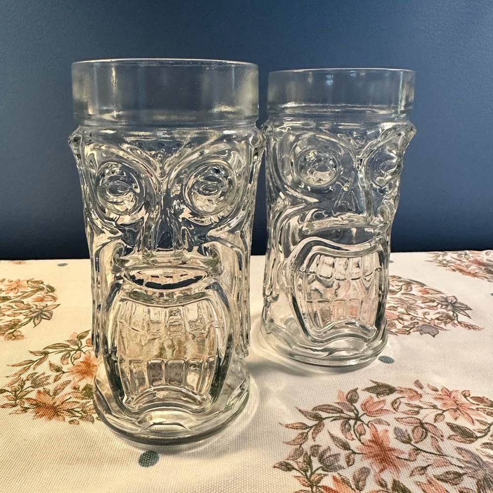 Anchor Hocking Clear Tiki Glass Set